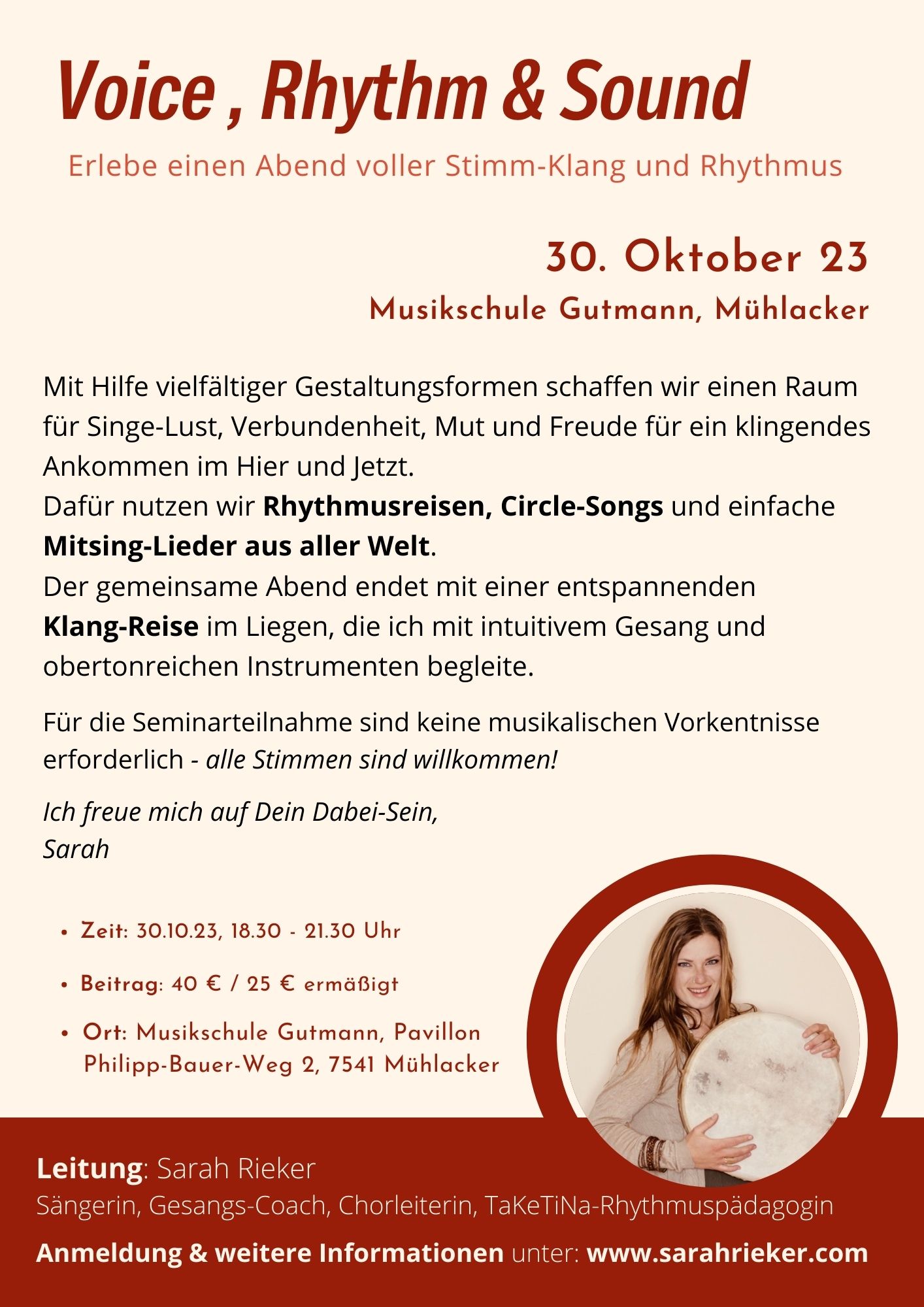 Voice, Rhythm & Sound 30.10. Mühlacker