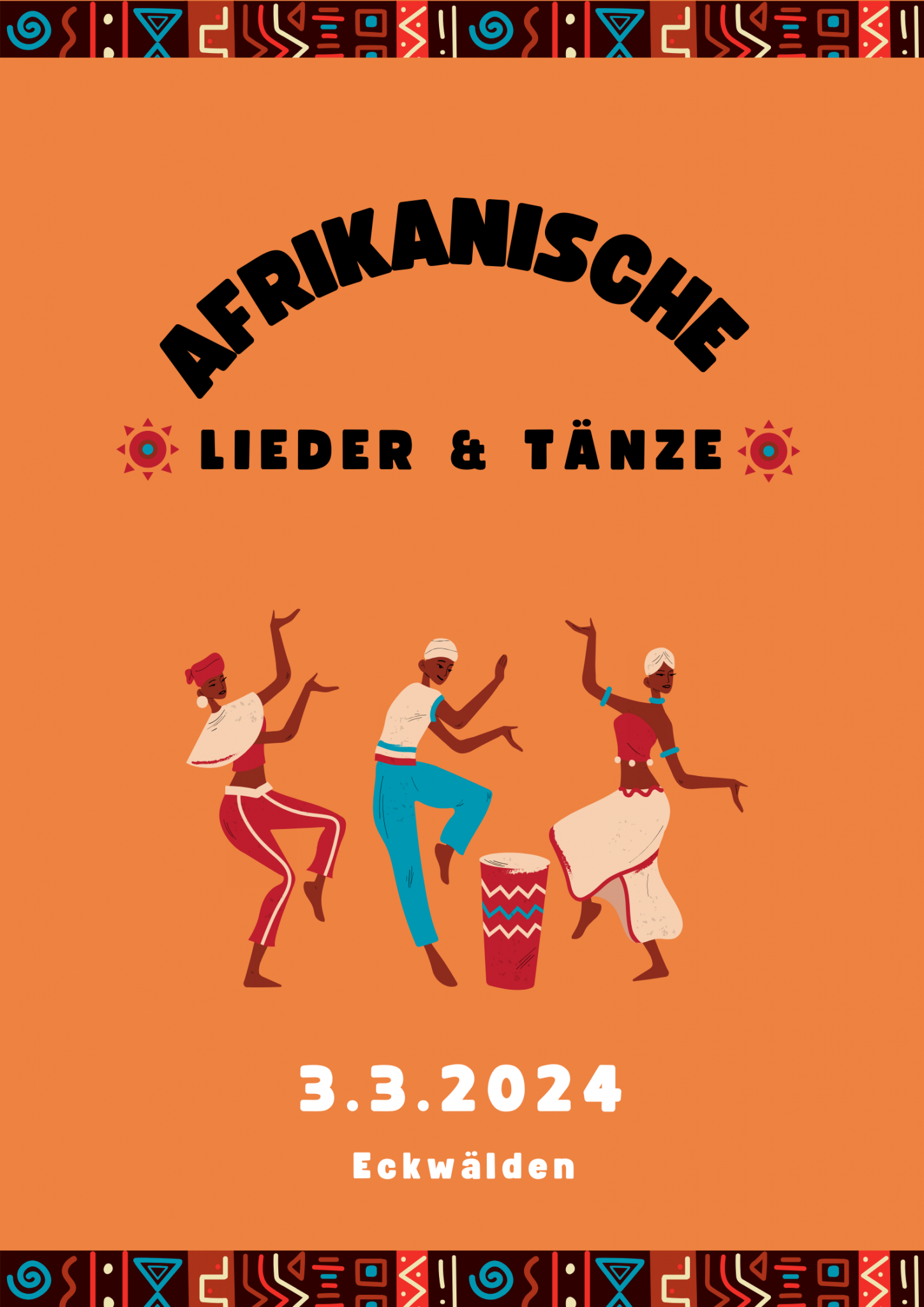 Afrikanische Lieder & Tänze am 3.3.24 in Eckwälden